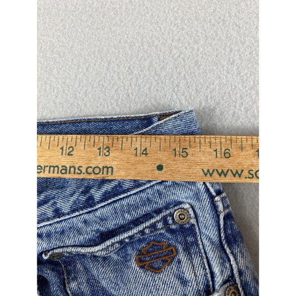 Harley Davidson Jeans Mens 31x29 Blue Denim Light Wash Straight Stains Tag 33x30 - Picture 5 of 16